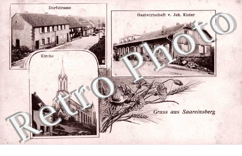 SAAREINSBERG Dorfstrasse Kirche Gastwirtschaft v. Joh. Kister