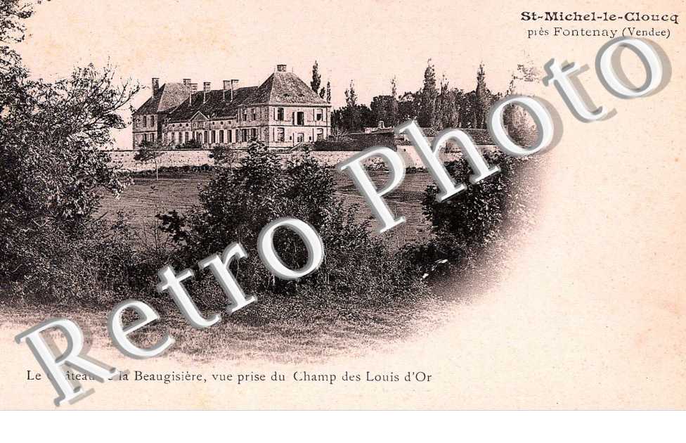 LE CHATEAU DE LA BEAUGISIERE VUE PRISE DU CHAMP DES LOUIS D'OR