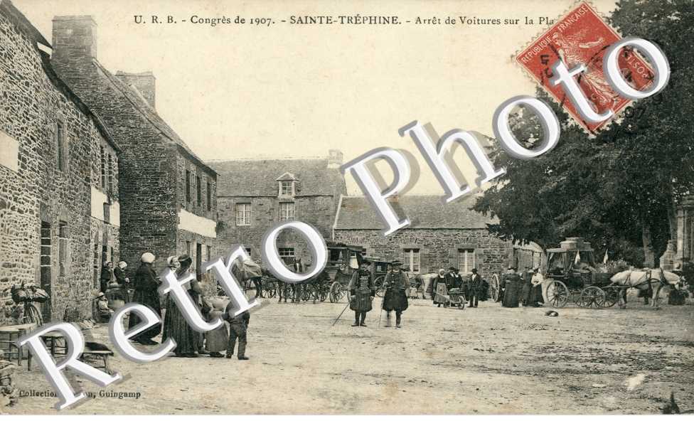Congres de 1907  Arret de voitures sur la place
