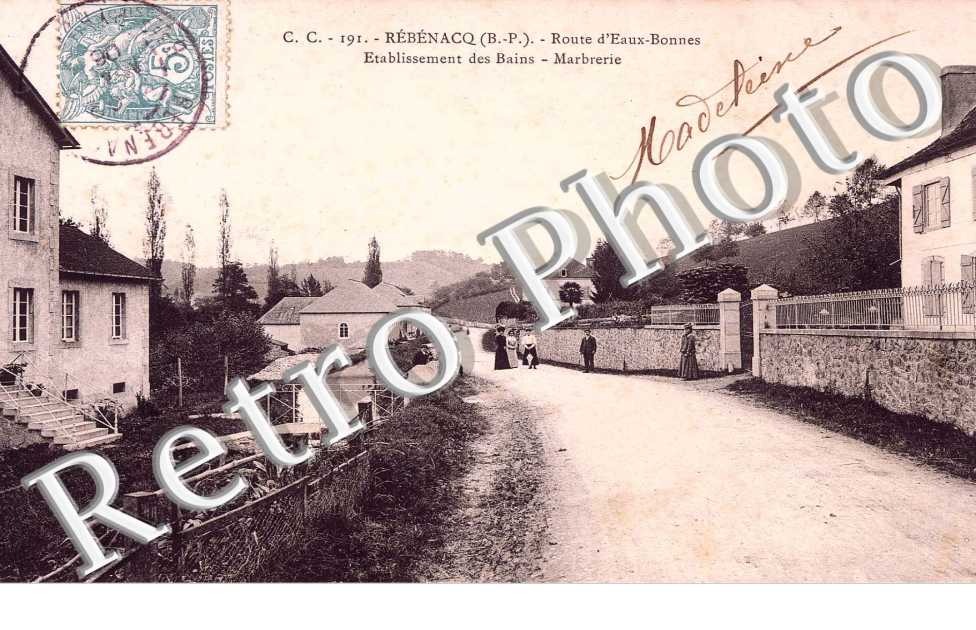 Route d'Eaux-Bonnes - etablissement des bains - Marbrerie