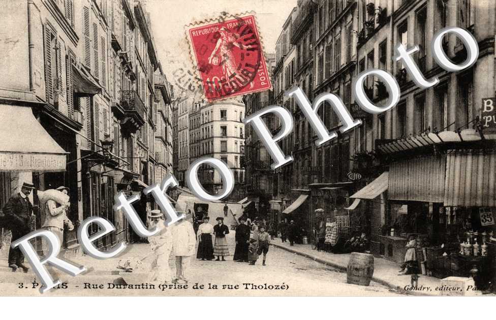 Rue Durantin prise de la rue Tholozés