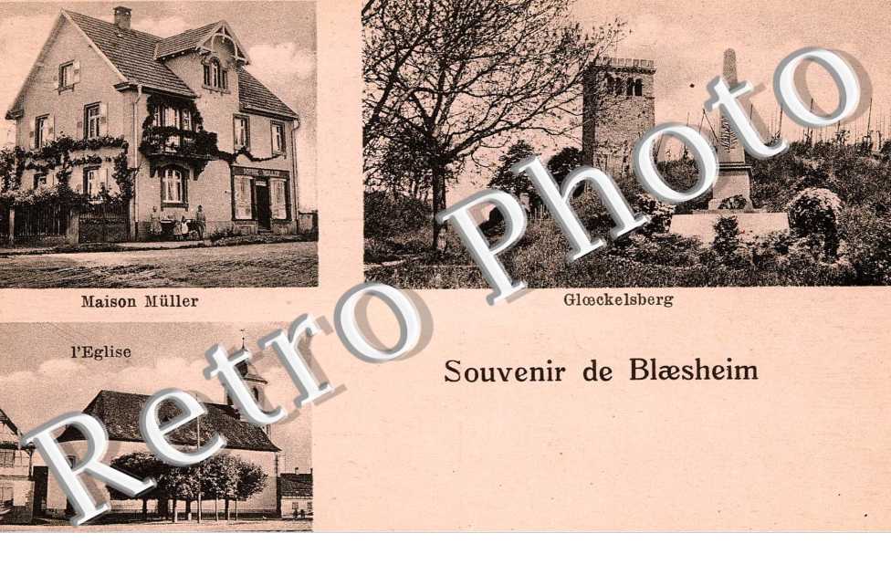 Carte souvenir  - Gloeckelsberg - maison muller - l'eglise