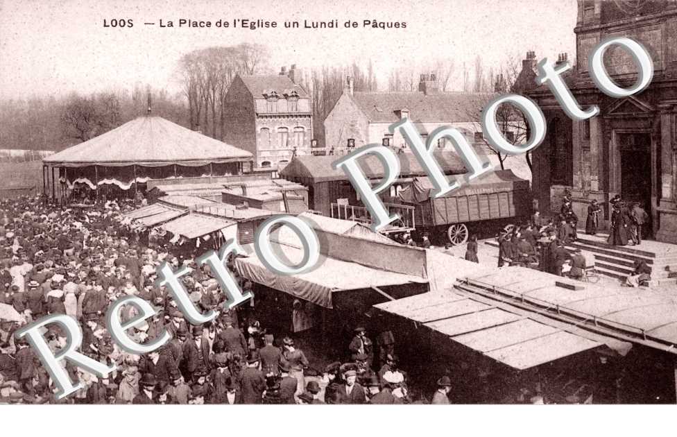 la place de l' Eglise un lundi de Paques