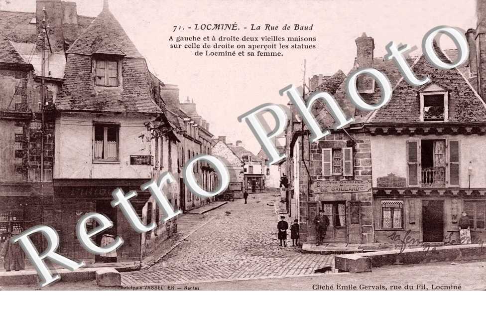 la Rue Baud (et statues de Locmine et sa femme)