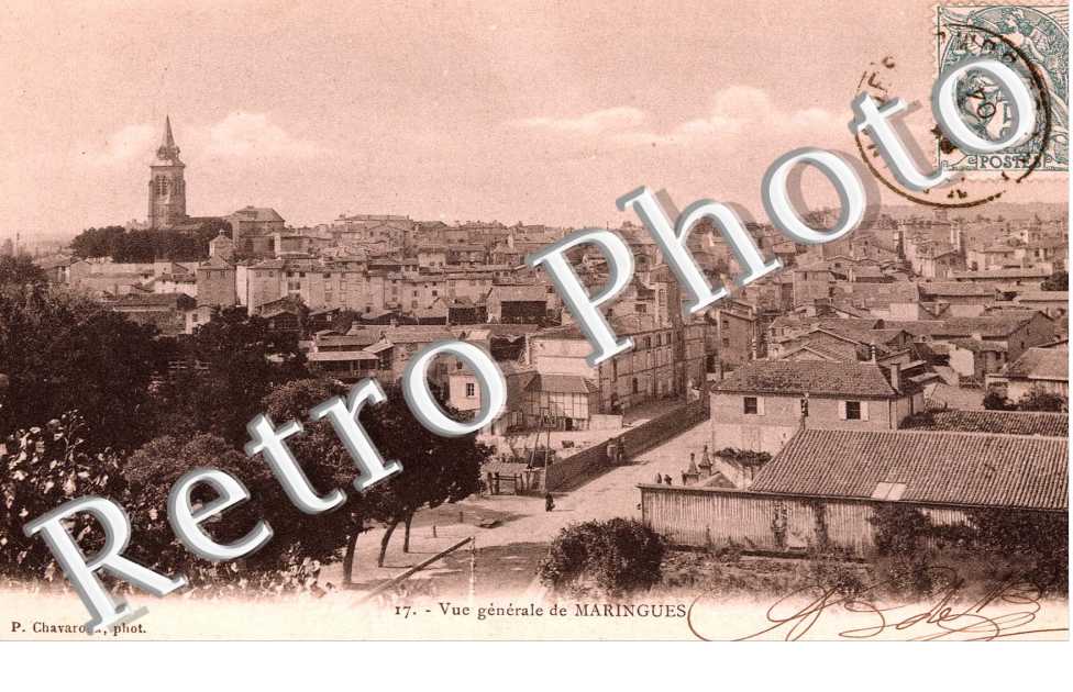 Vue generale de Maringues. T5ct. Signature