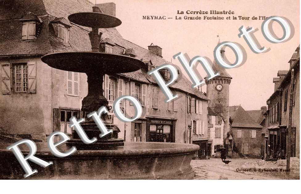 la grande fontaine et la tour de l'horloge