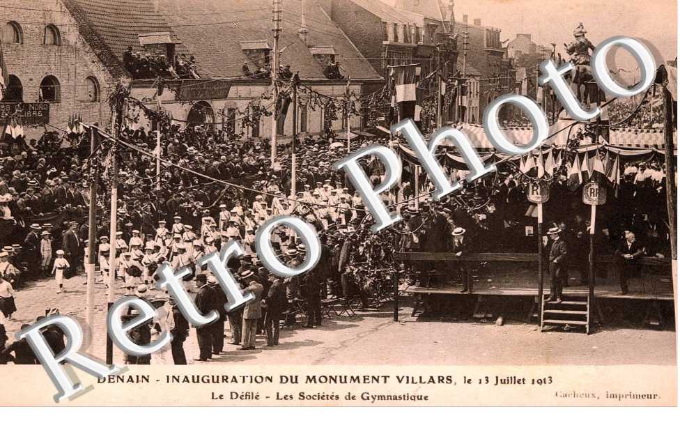 inauguration du monument Villars, 13 juillet 1913, le defile, les societes de gymnastique