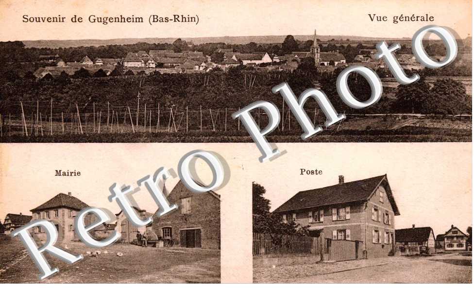 Poste, mairie et vue générale