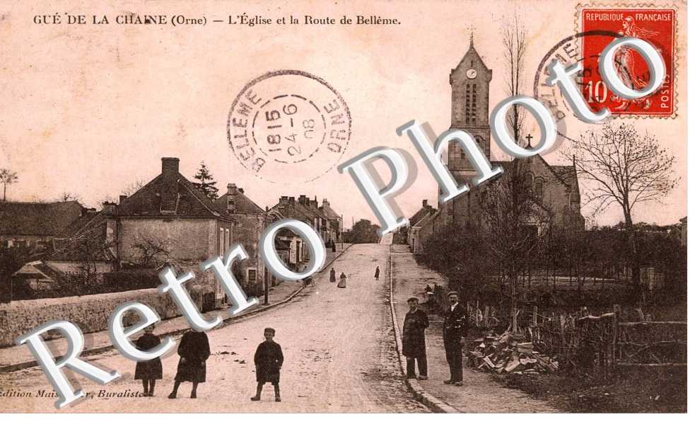 l'eglise et la route de Belleme