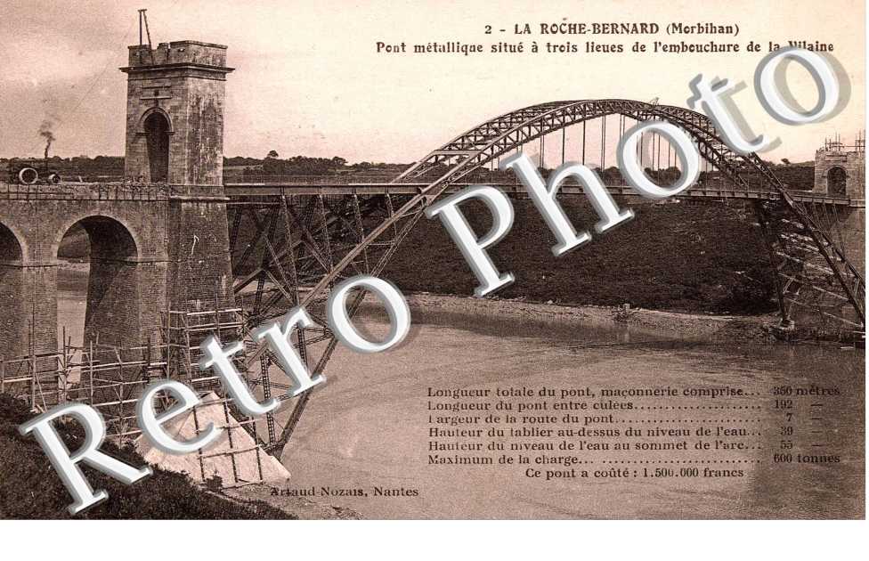 Pont metallique situe a trois lieues de l'embouchure de la Vilaine + description