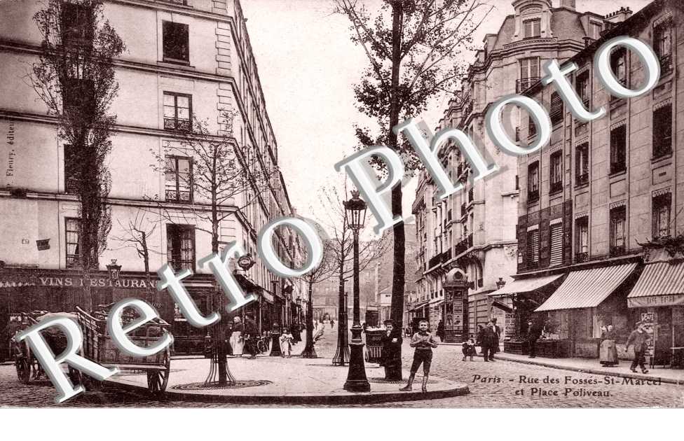 Rue des Fosses Saint-Marcel et place Poliveau