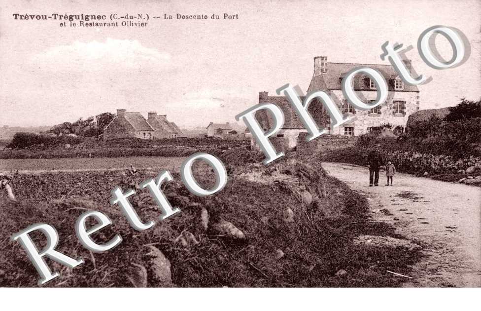 Trevou-Treguignec, la descente du port et le restaurant Olivier