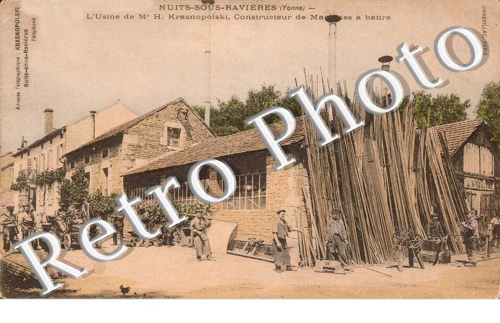 Nuits-sous-Ravieres, l'usine de Mr Krasnopolski, constructeur de machines a battre