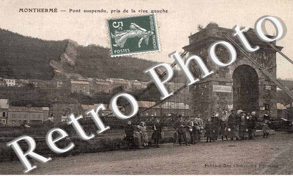 pont suspendu, pris de la rive gauche (Edition des Comptoirs Francais)