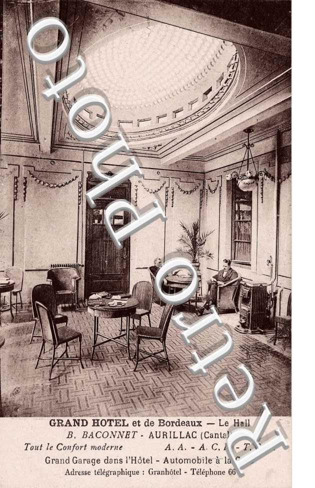 Grand Hotel et de Bordeaux B. Baconnet + facture au dos