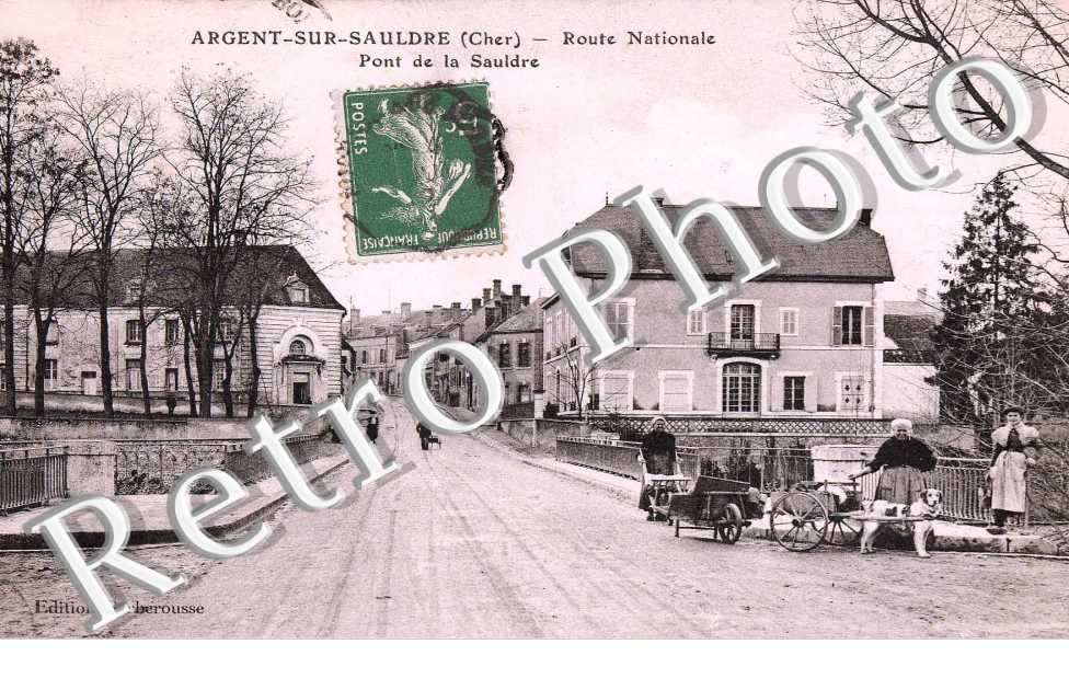 route nationale - pont de la Sauldre (petit plan attelage de chien)