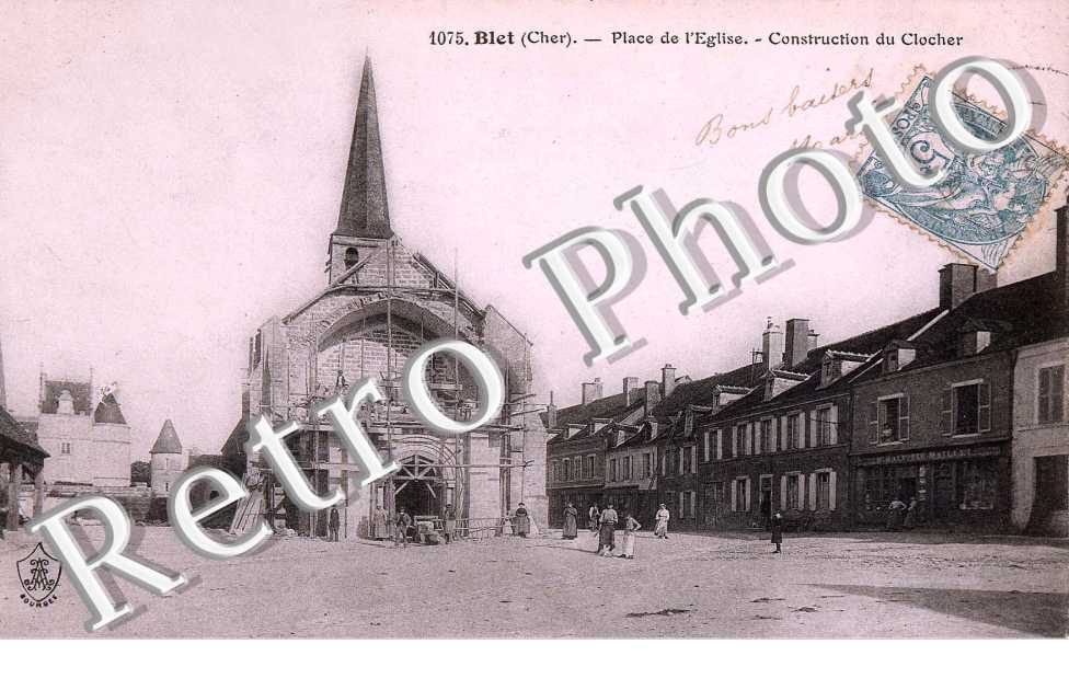 place de l'eglise, construction du clocher