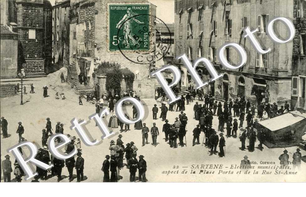 Elections municipales, aspect de la Place Porta et de la Rue St-Anne