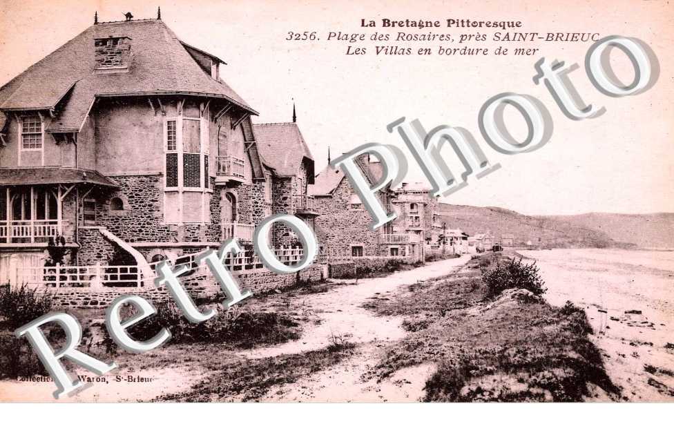 plage des Rosaires, les villas en bordure de mer