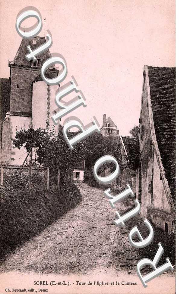 tour de l' eglise et le chateau