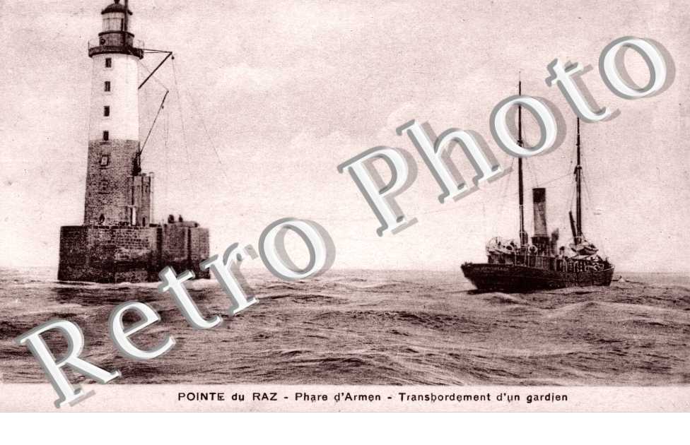 pointe du raz, phare d'Armen, transbordement d'un gardien