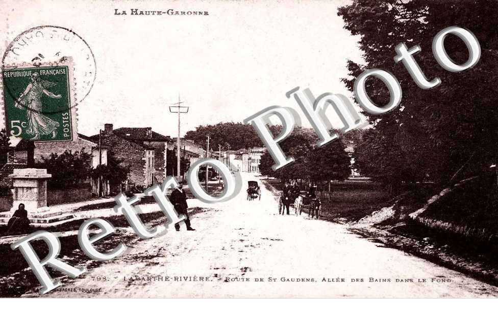 route de Saint Gaudens, allee des bains dans le fond