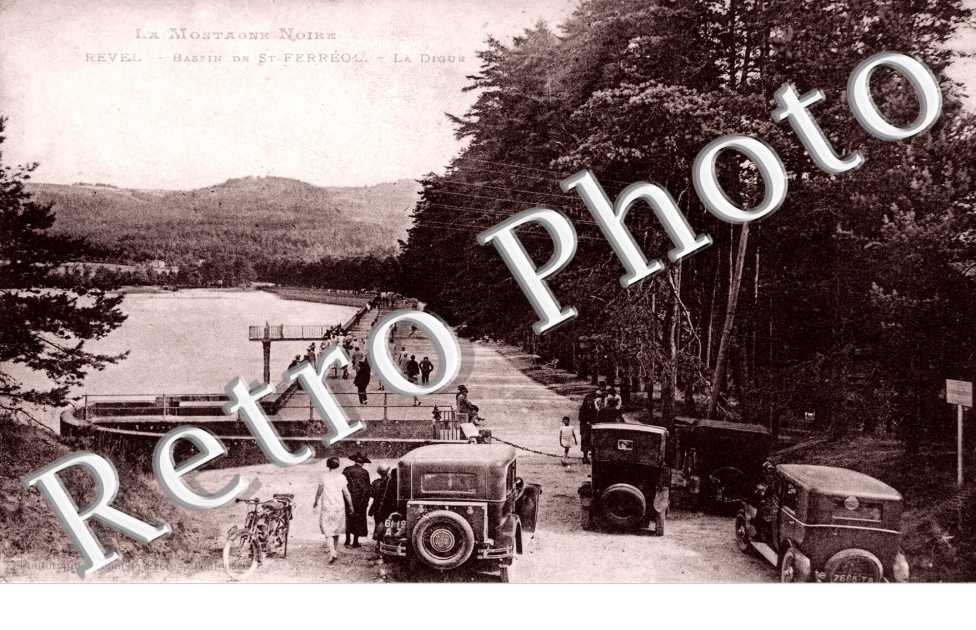 bassin de St-Ferreol - la digue (automobiles)