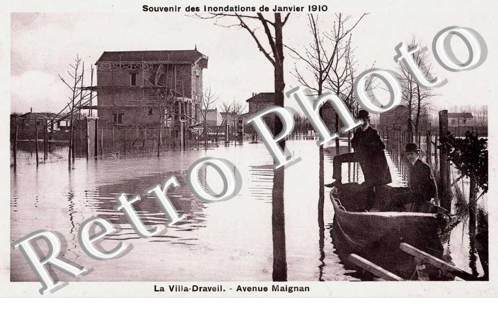 Souvenir des inondations de janvier 1910 - avenue Maignan