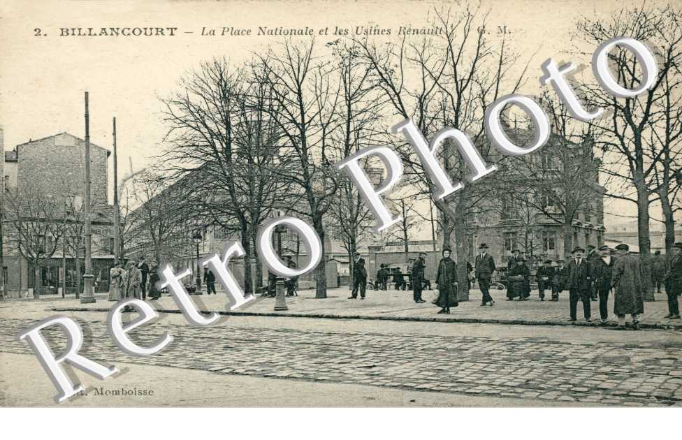 BILLANCOURT la place Nationale et les usines Renault