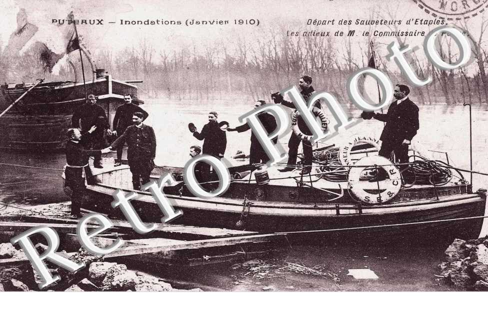 Inondation depart des sauveteurs d'Etaples (janvier 1910)