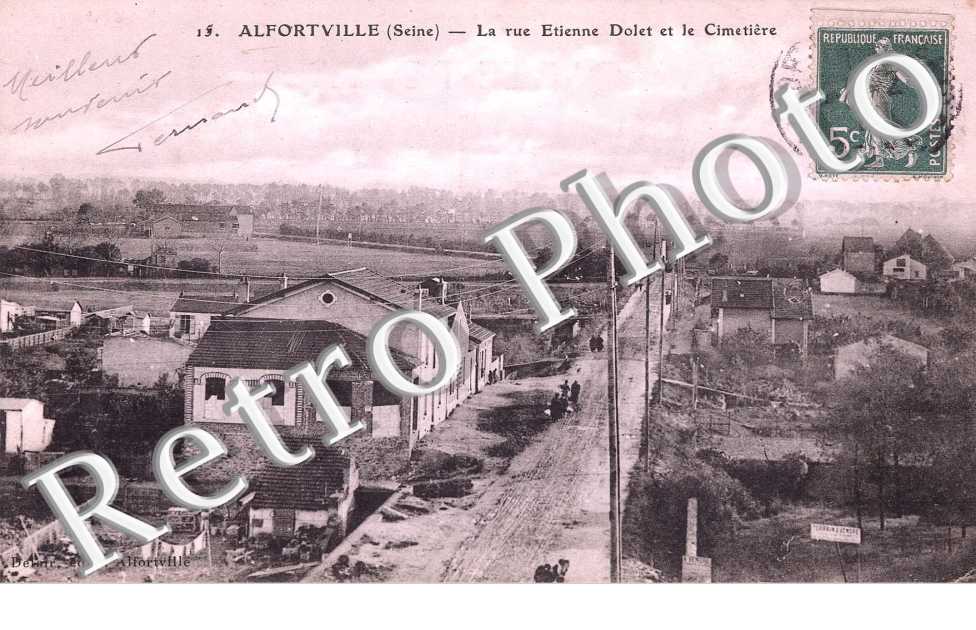 La rue Etienne Dolet et le cimetiere
