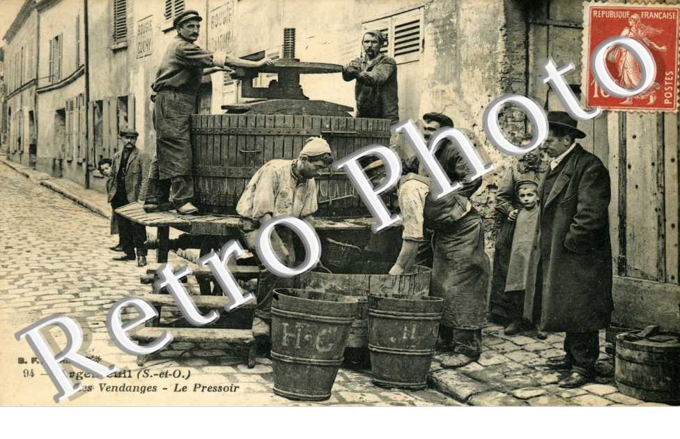 les vendanges. le pressoir