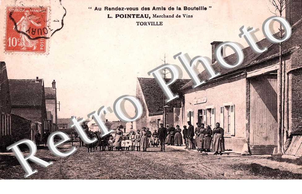 TORVILLE  -  "Au rendez-vous des amis de la bouteille", L.Pointeau, marchand de vins