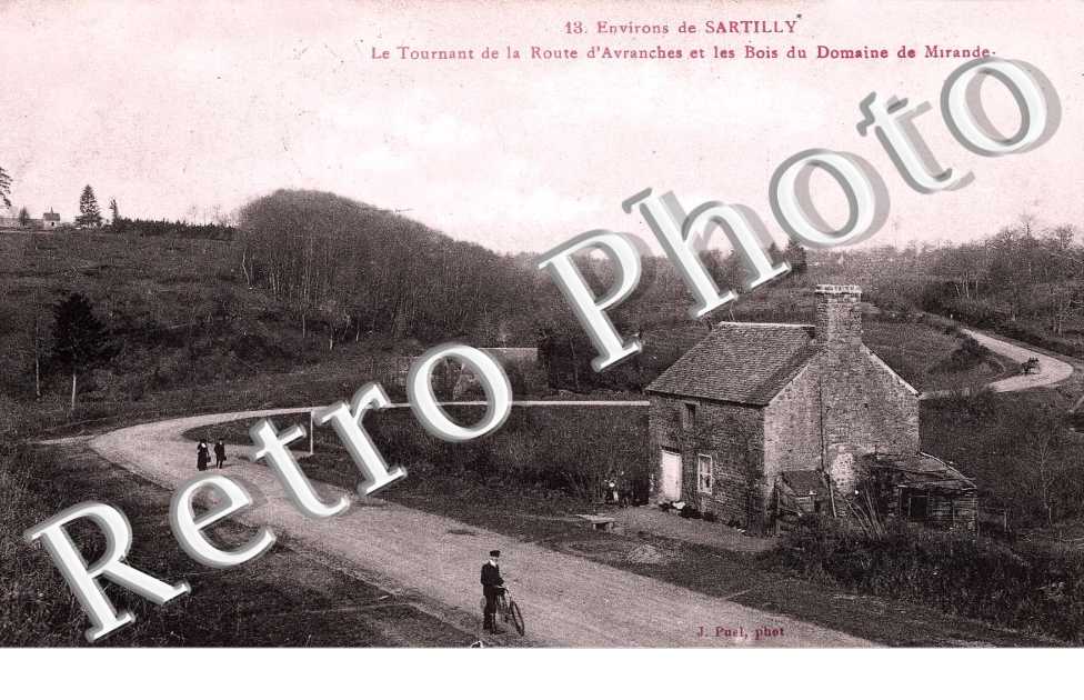Le tournant de la route d'Avranches et les bois du domaine de Mirande