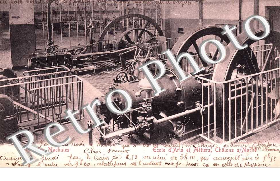 ECOLE NATIONALE D'ARTS ET METIERS salle des machines (ecrit sur carte)