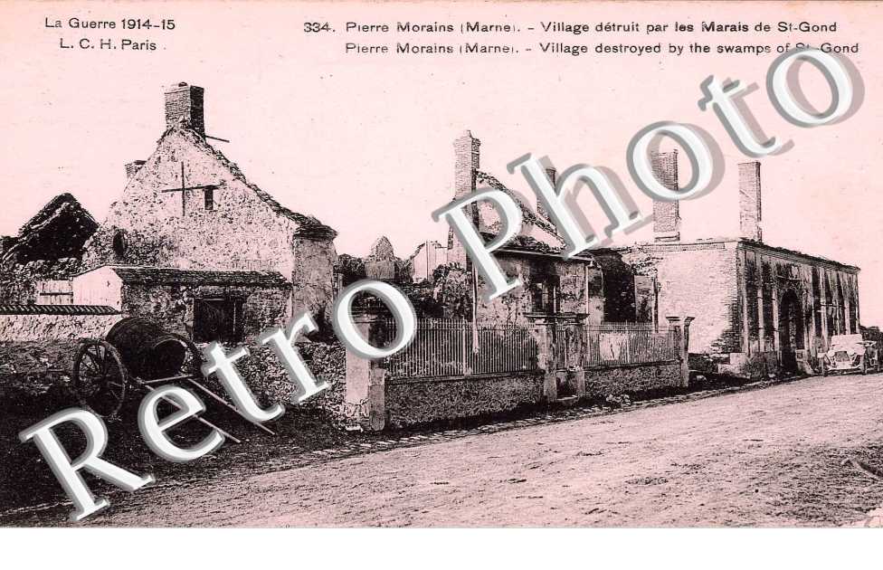 village détruit par les Marais de Saint-Gond en 1915