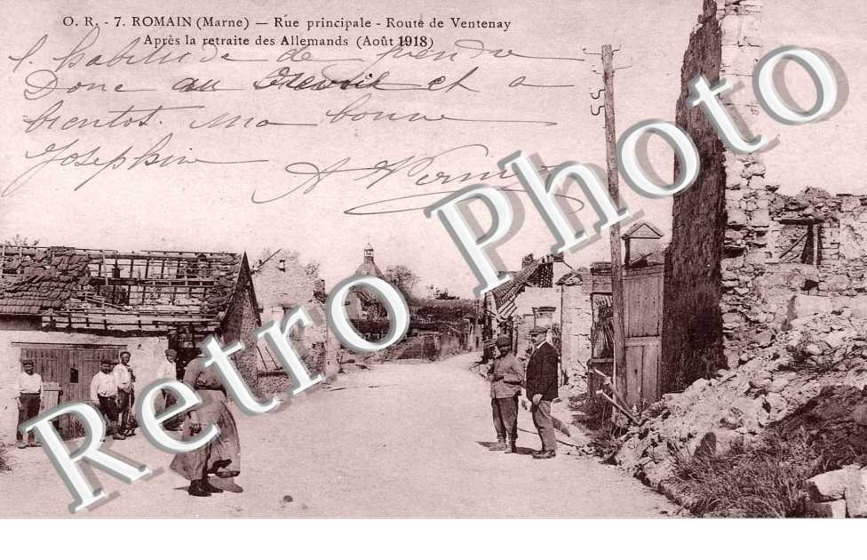 Rue principale - route de Ventenay apres la retraite des allemands