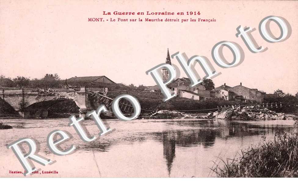 Le pont sur la Meurthe detruit par les francais