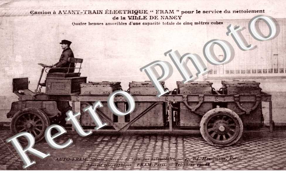 Camion a avant-train electrique "Fram" pour le service du nettoiement de la Ville de Nancy