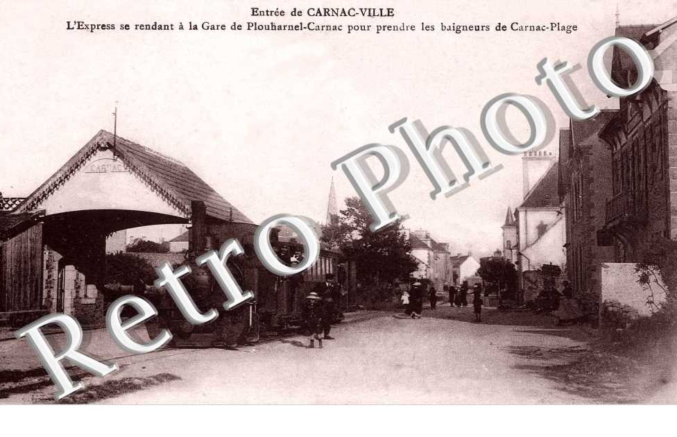 entree - l'express se rendant a la gare de Plouharnel-Carnac pour prendre les baigneurs de Carnac Plage (train