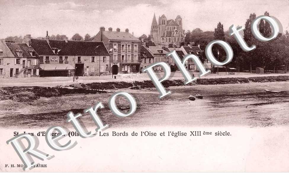 les bords de l' Oise et l' eglise XIIIe siecle