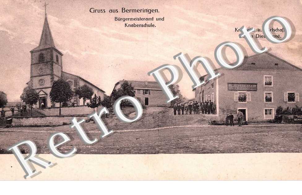 Burgmeisteramt und Knabenschule, Kramerei und Wirtschaft Eugen Dieudonne