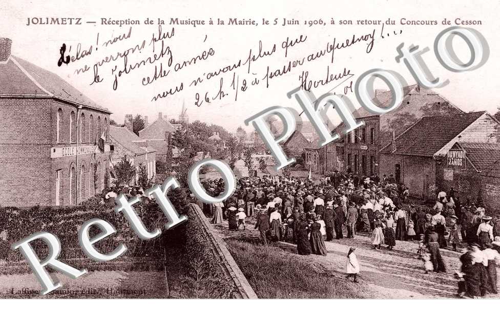 reception de la musique a la mairie, le 5 juin 1906, a son retour du concours de Cesson