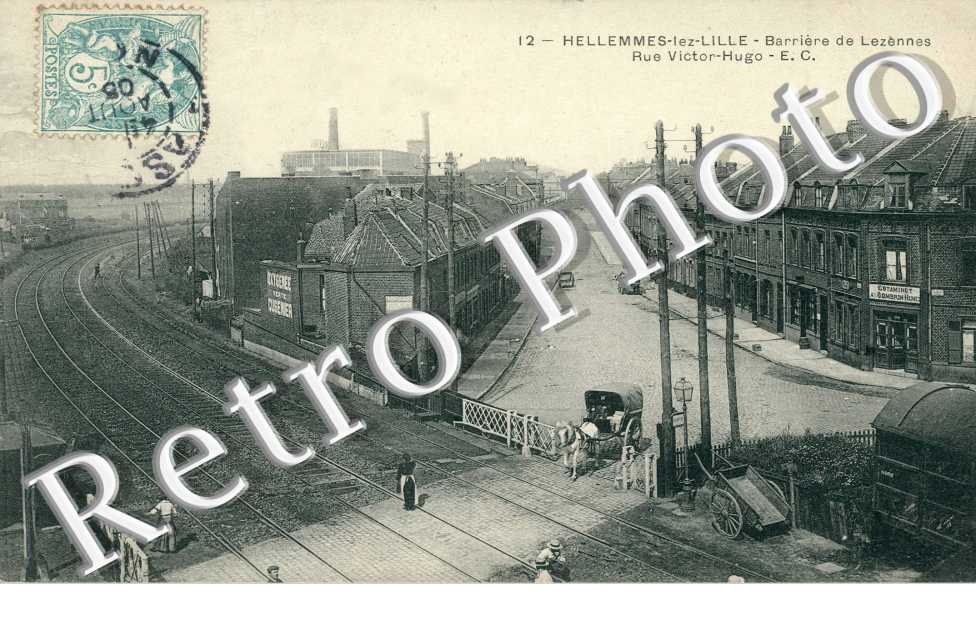 Hellemmes-lez-Lille Rue Victor Hugo Barriere de Lezennes - 1905