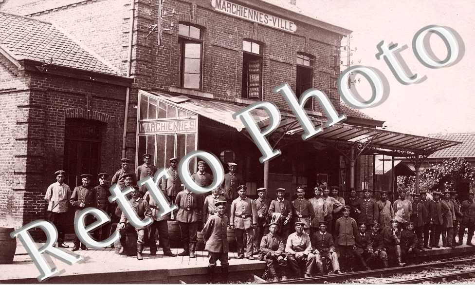 la gare de Marchiennes  Militaires allemands