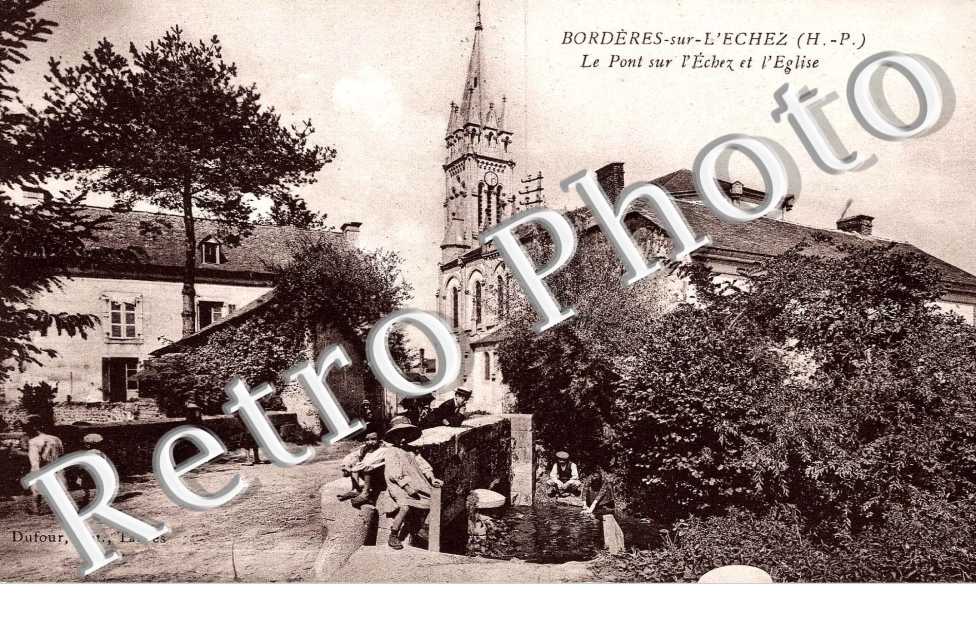 le pont sur l'Echez et l'eglise