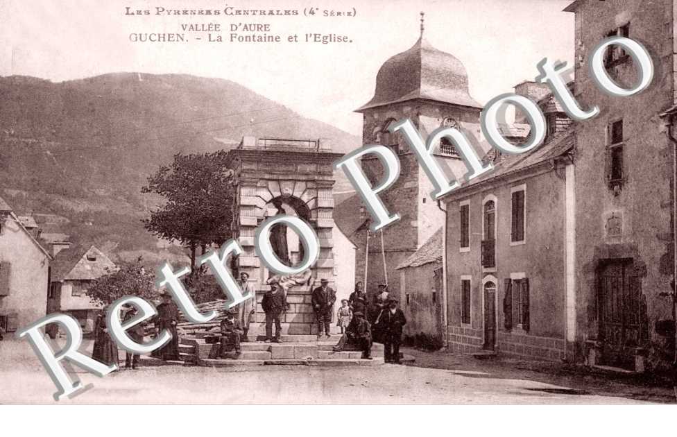 la Fontaine et l'Eglise, la Vallee d'Aure