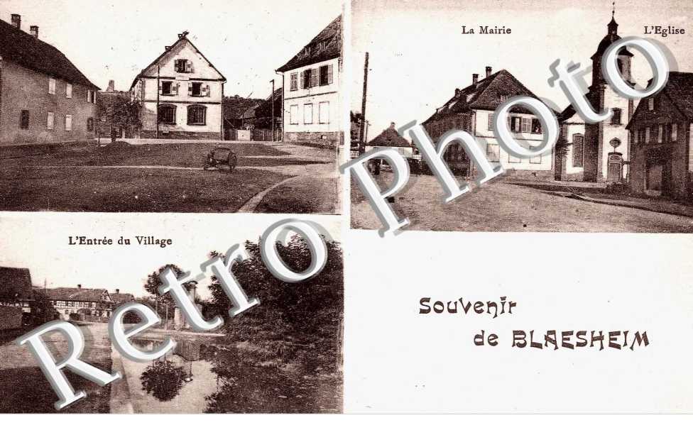 Carte souvenir  - la mairie - l'entree du village