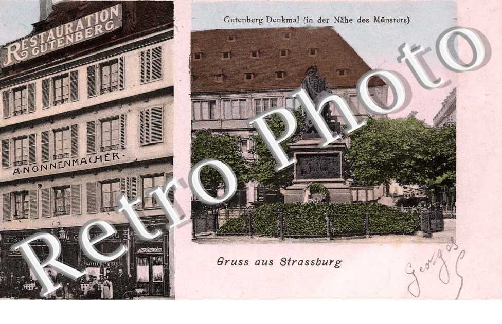 Place Gutenberg  Restauration  Gutenberg  Anonnenmacher   -  gruss aus strasbourg