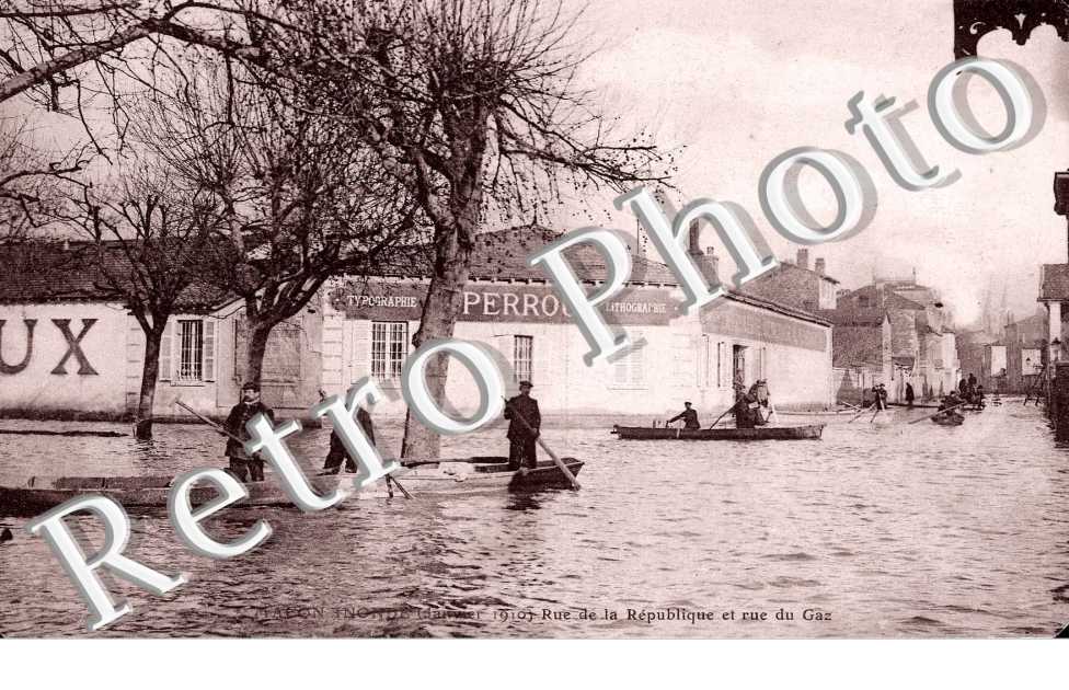 Maison inonde janvier 1910 - Rue de la Republique et rue du Gaz